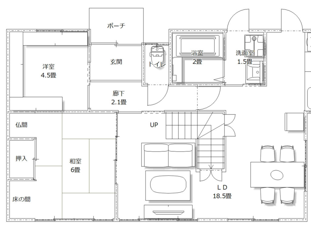 施工後の平面図